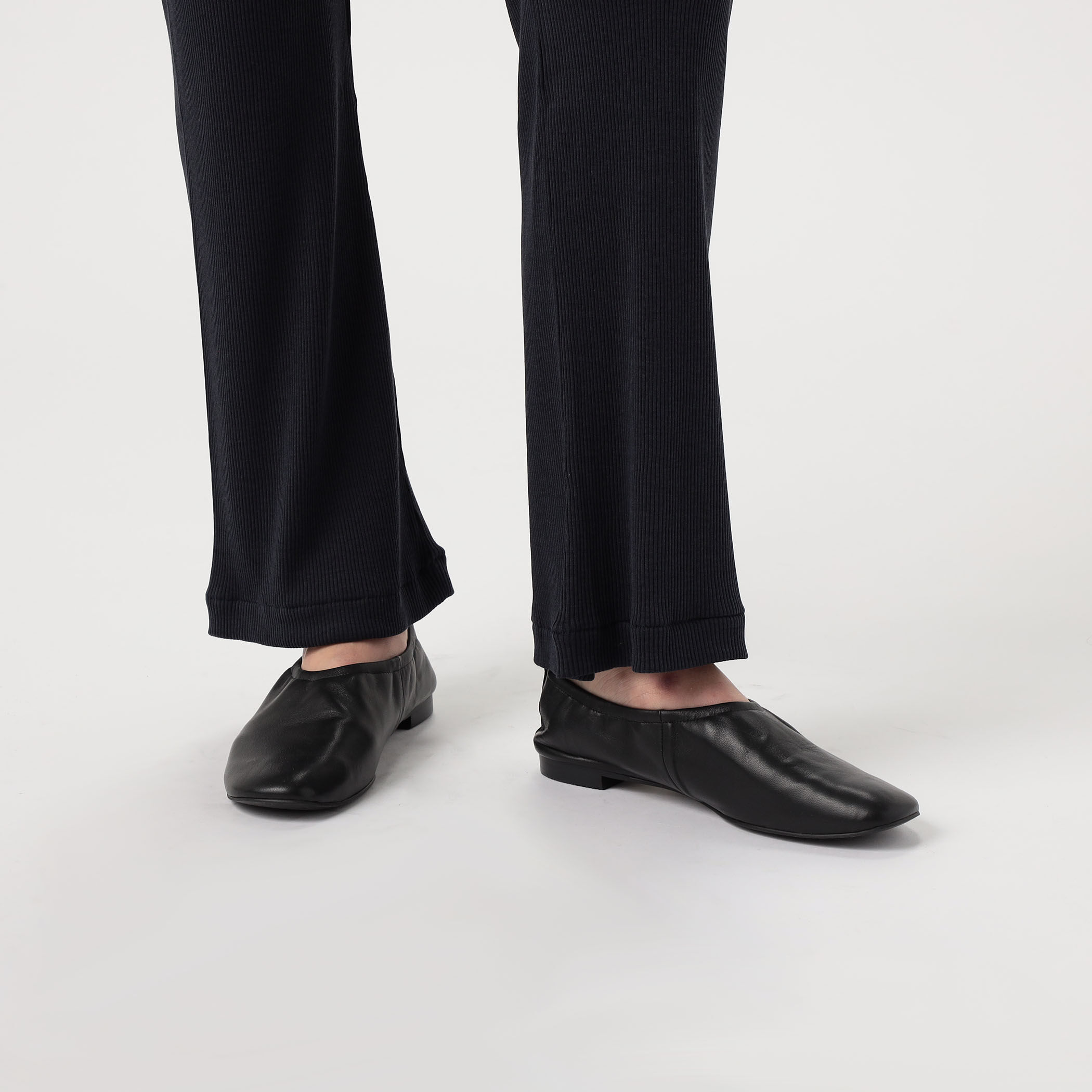 シルクコットンリブ パンツ