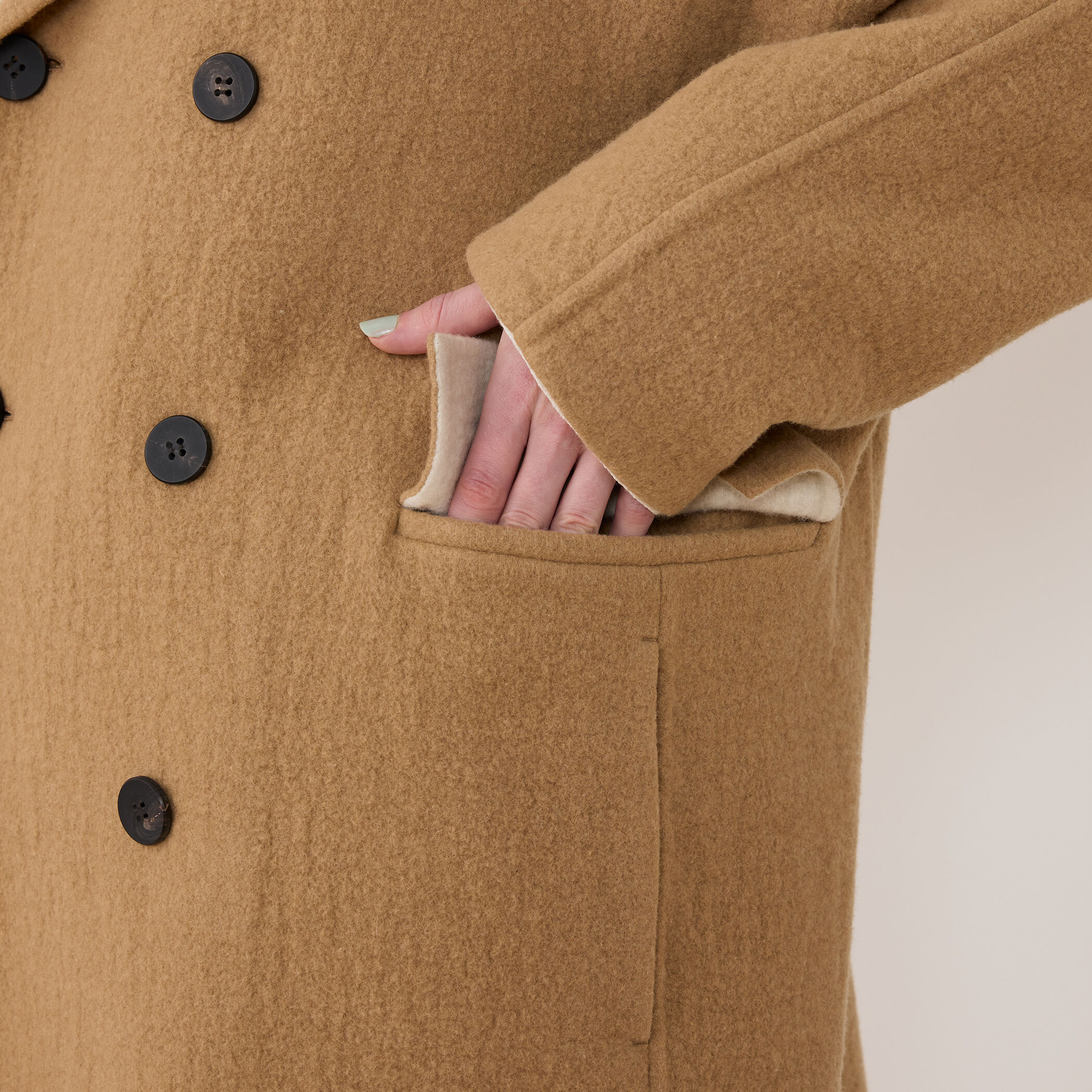 シープライクダブルフェイス ドルマンスリーブコート