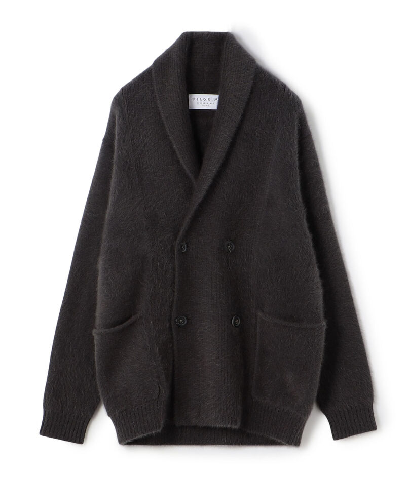 フォックスカシミヤ ショールカラーカーディガン