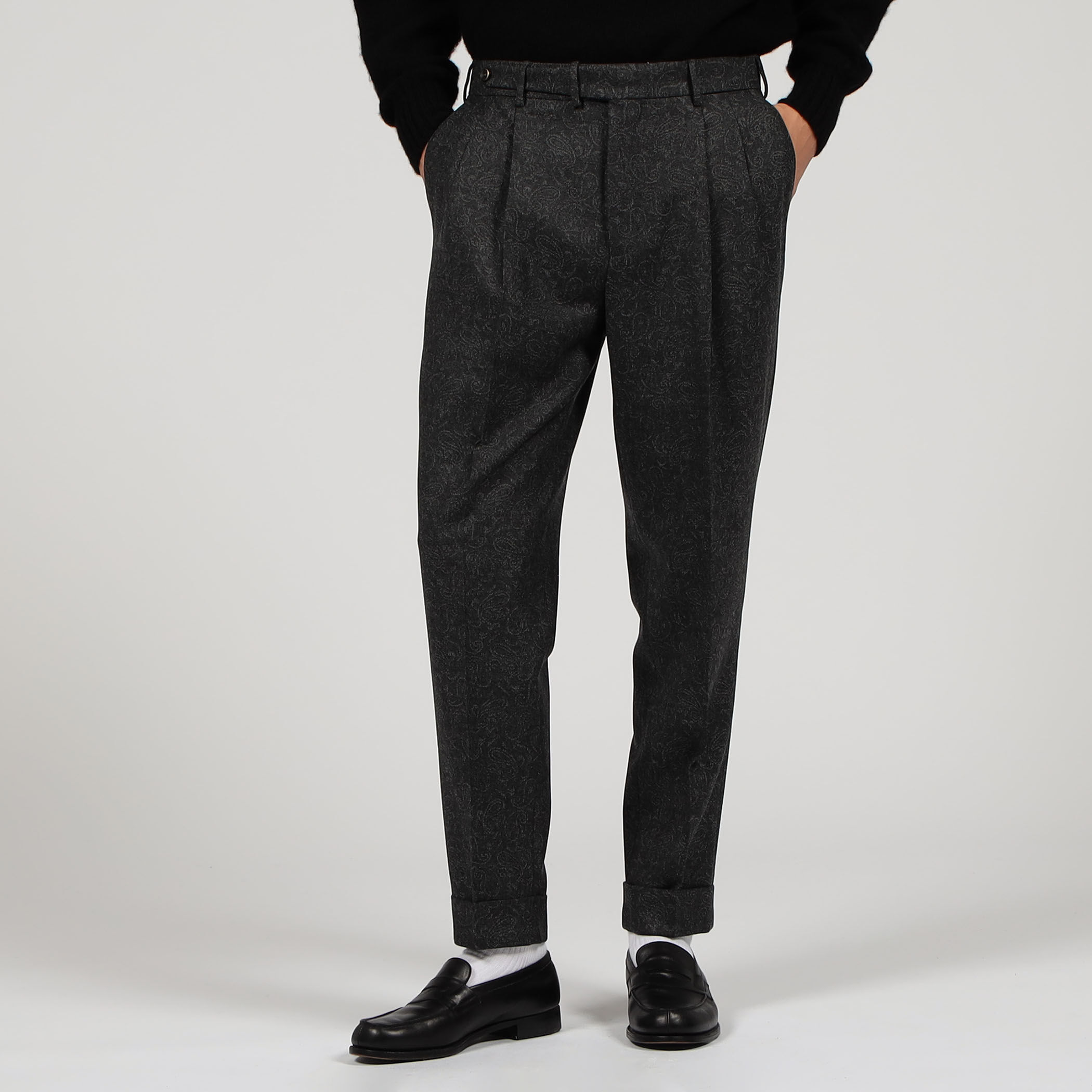 PT TORINO Carrot Fit ウール 2プリーツパンツ