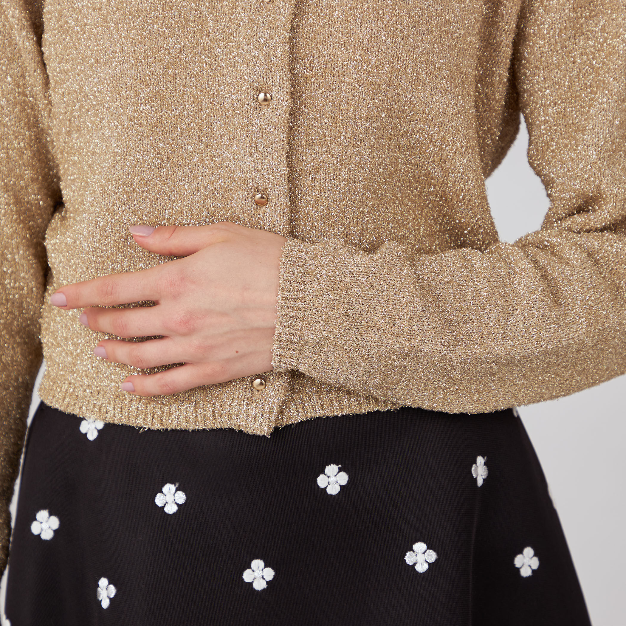 シャイニーメタル クルーネックカーディガン｜トゥモローランド 公式通販