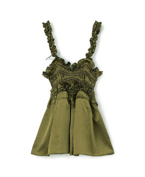 CECILIE BAHNSEN GIA TOP フリルギャザーキャミソール