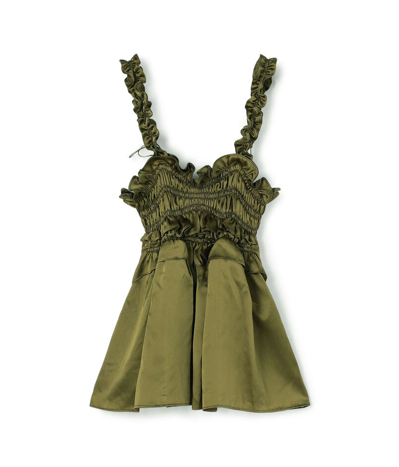 CECILIE BAHNSEN GIA TOP フリルギャザーキャミソール