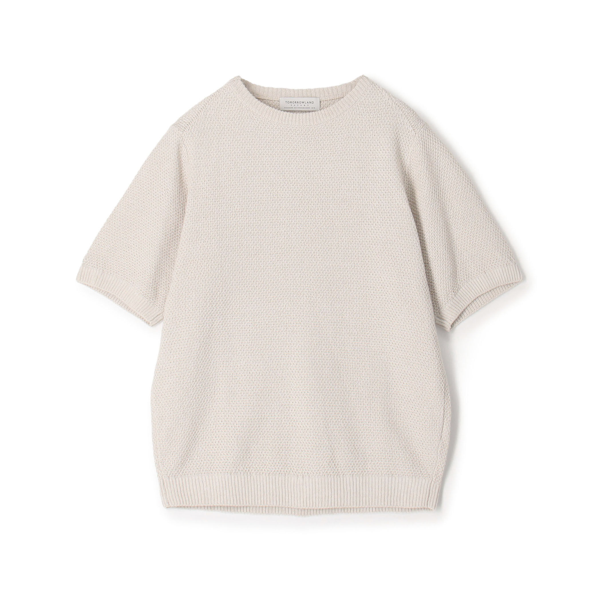 TOMORROWLAND tricot コットンリネン モスステッチ柄クルーネック半袖