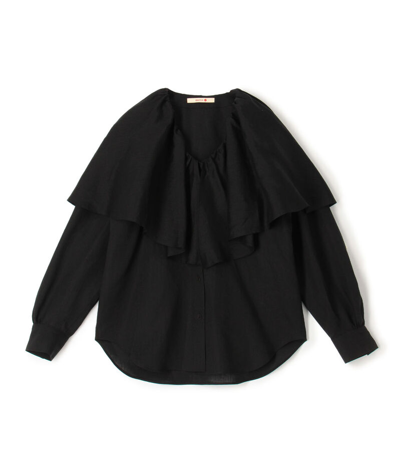 【WEB先行予約】リネンローン ラッフルカラーシャツ