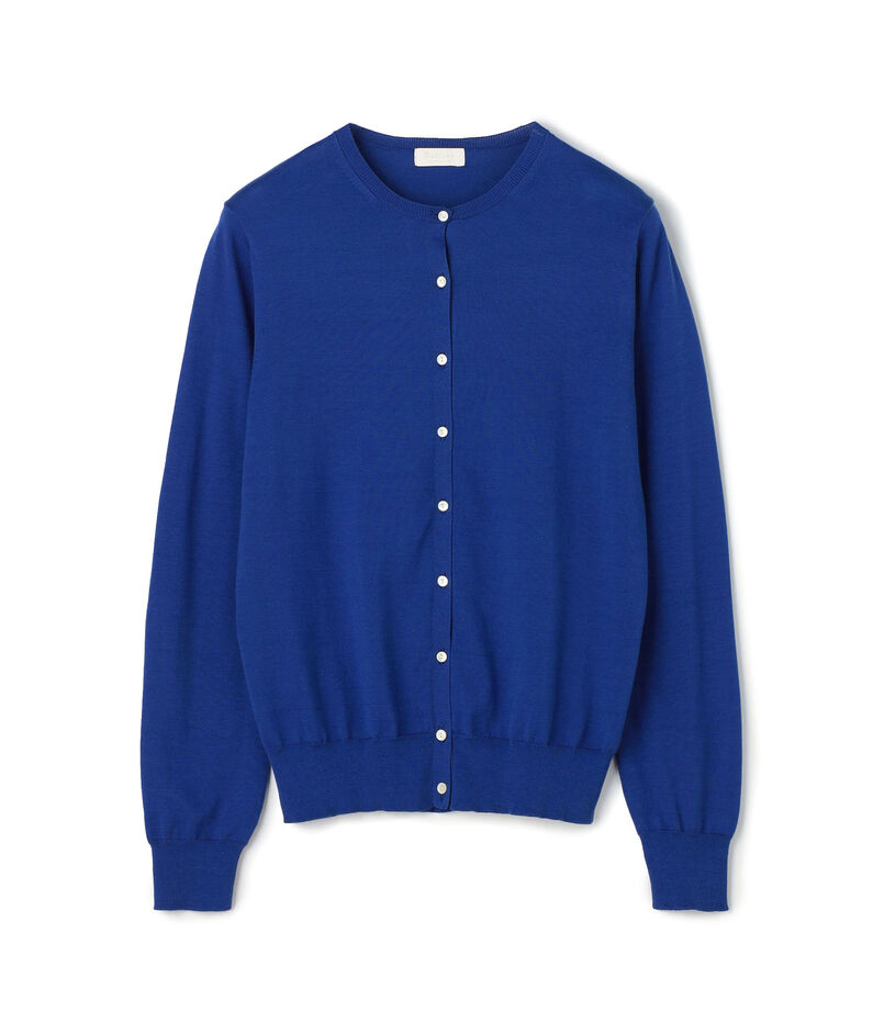 ハイゲージコットン クルーネックカーディガン