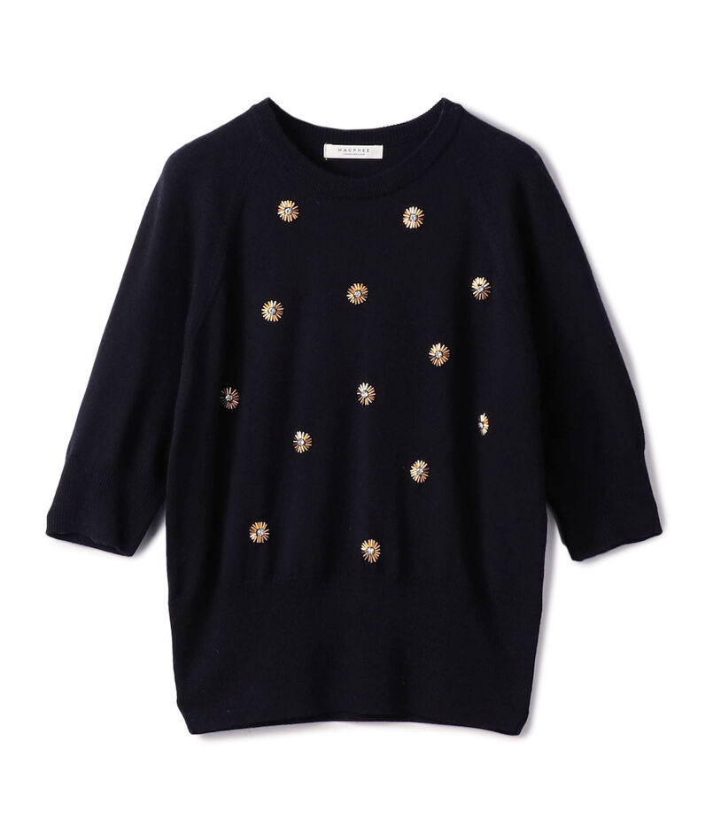 ウールビジュー ハーフスリーブプルオーバー