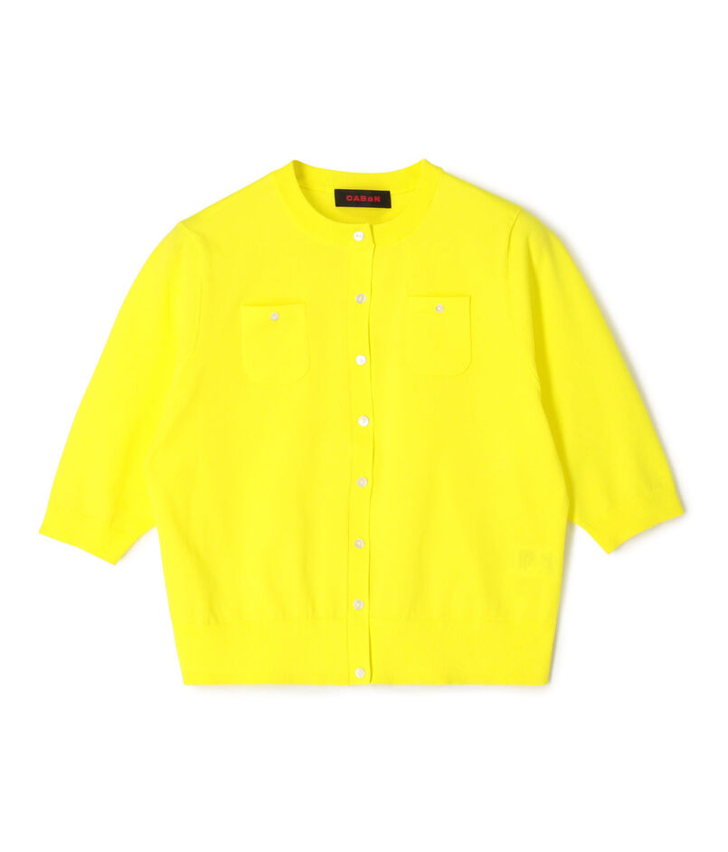 CABaN ファインポリエステル ハーフスリーブポケットカーディガン
