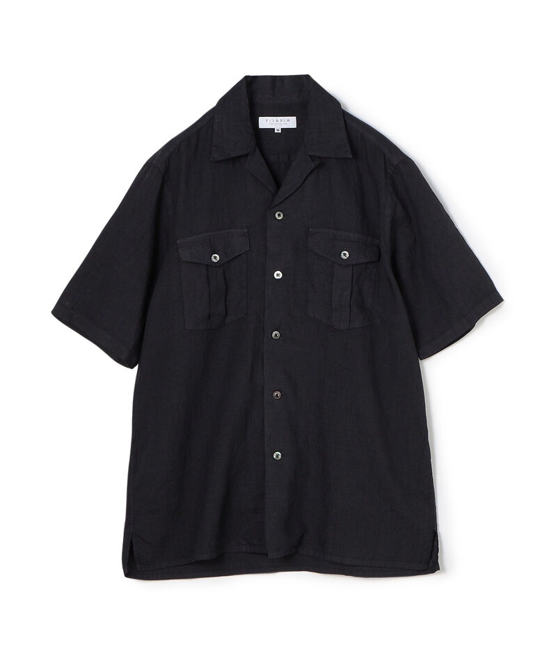 リネン ダブルポケットハーフスリーブシャツ