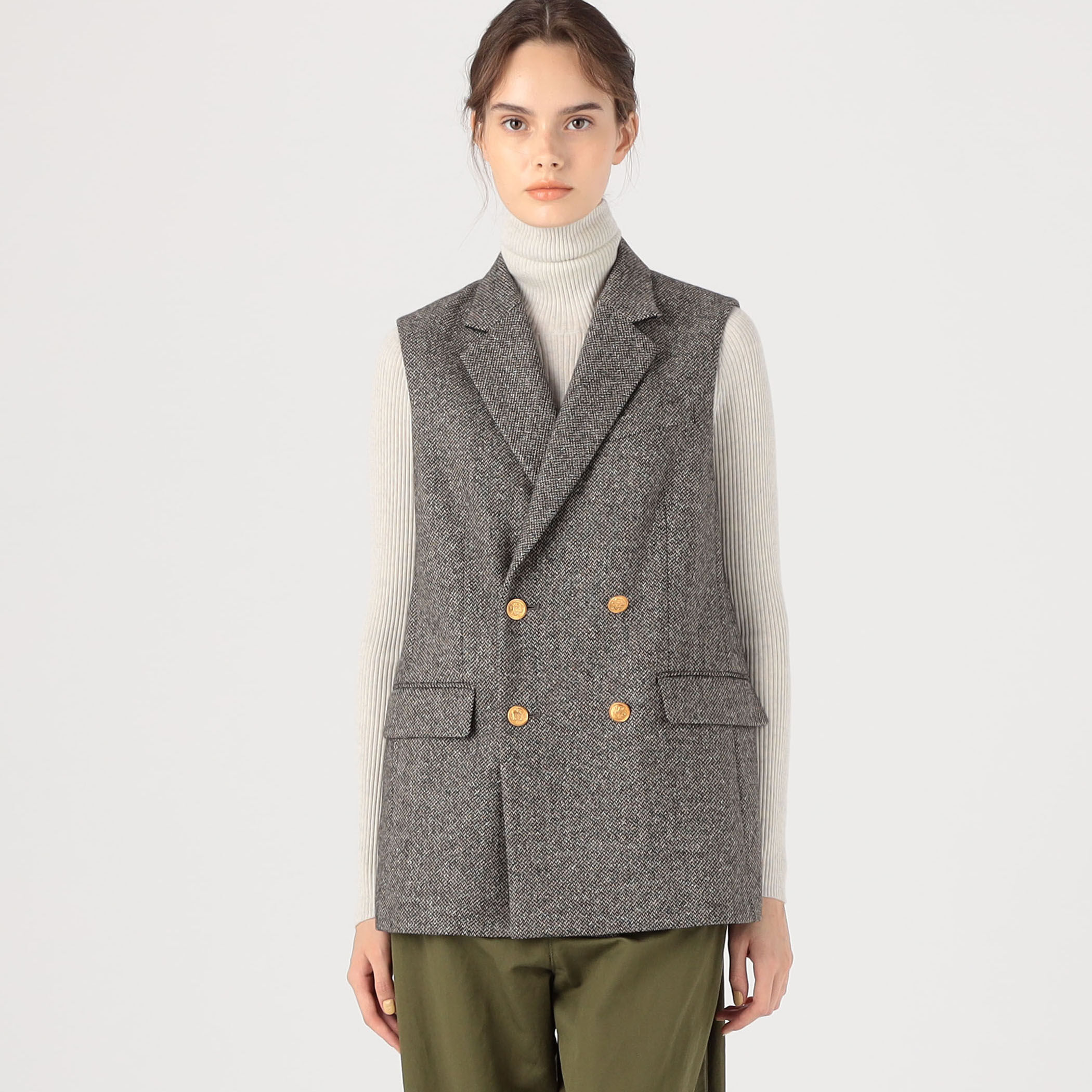 シルクミックスツイード ダブルブレストジレ｜トゥモローランド 公式通販