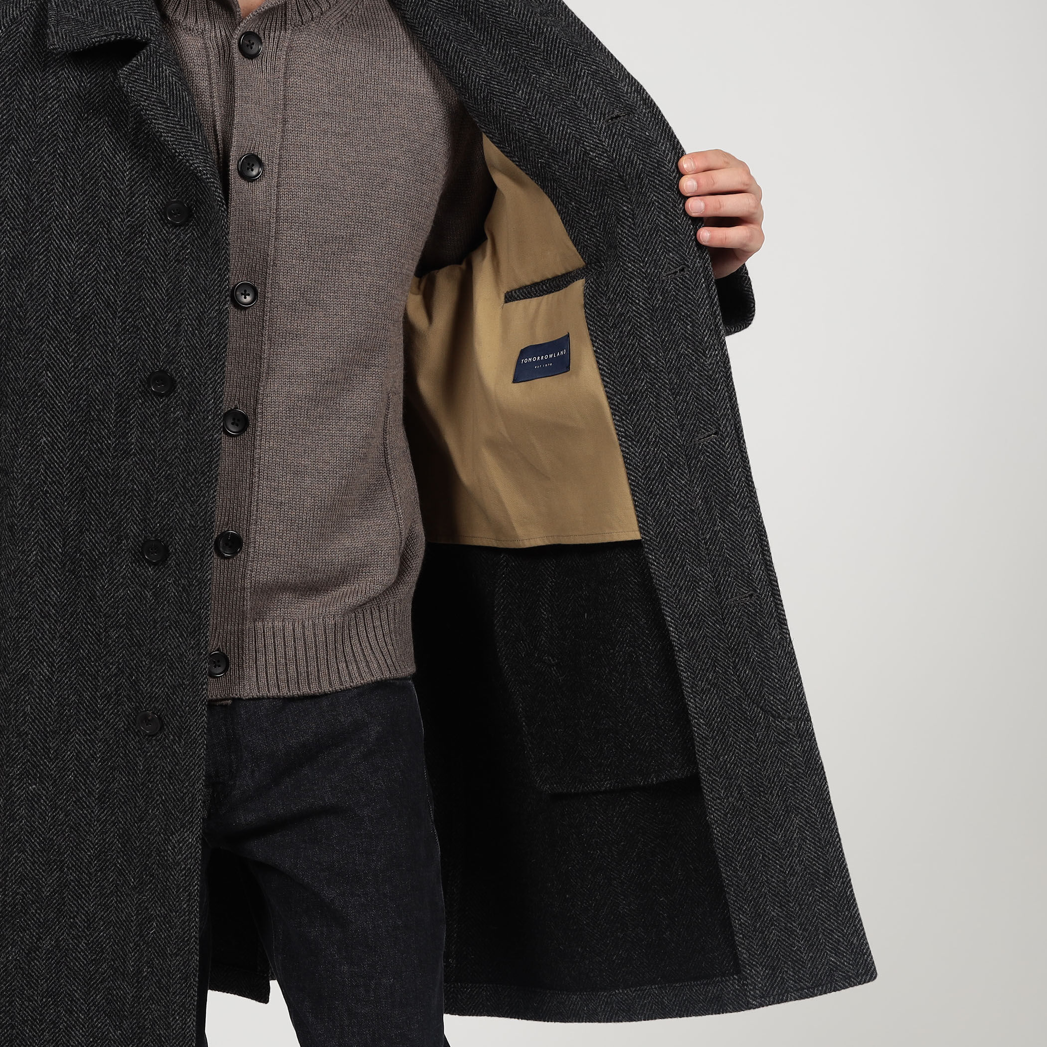 ブリティッシュウールツイード バルカラーコート ZANIERI