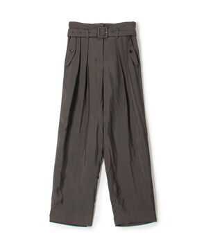 レーヨンハウンドトゥース ベルテッド2タックパンツ