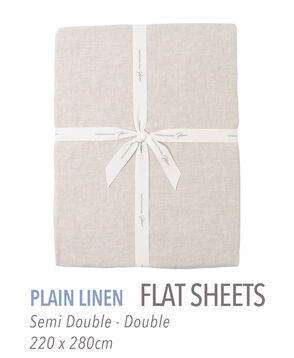プレーンリネン フラットシーツ（セミダブル～ダブル）