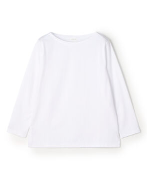 ファインコットン ボートネックプルオーバー