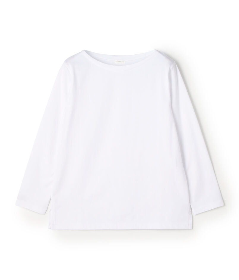 ファインコットン ボートネックプルオーバー