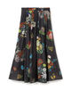 シルク BOUQUETプリント フレアスカート