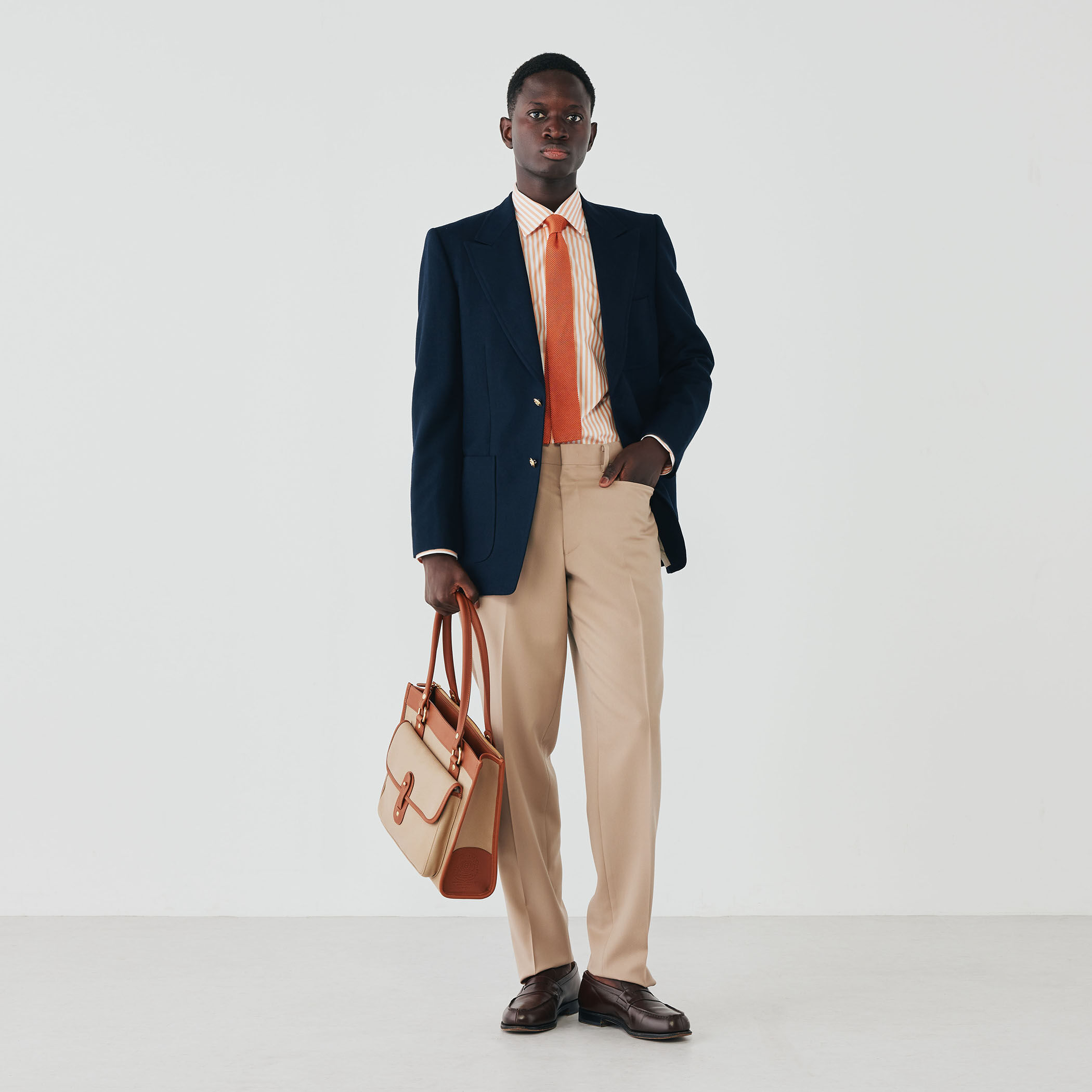 120/2コットン ストライプ ワイドスプレッドカラードレスシャツ THOMAS