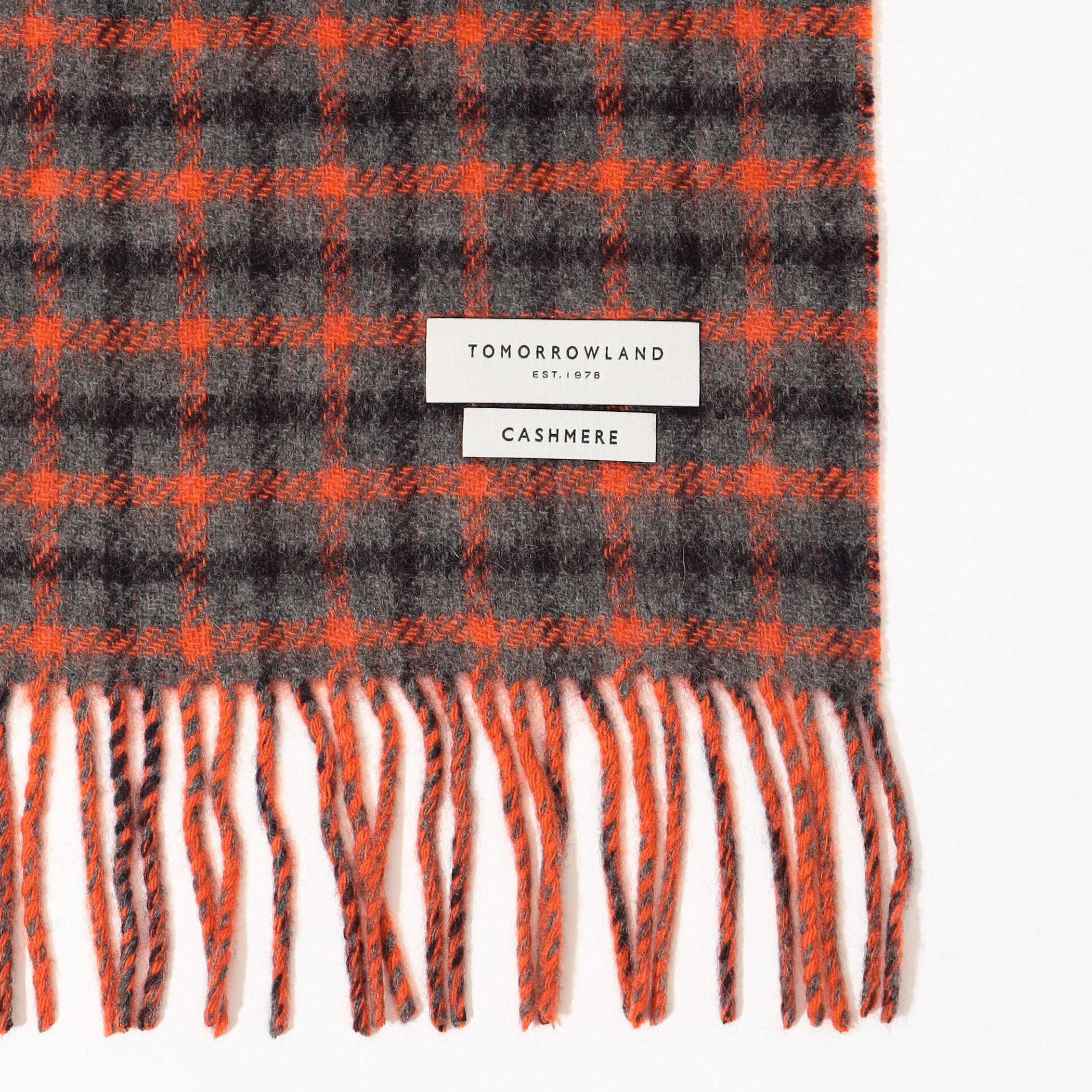 □TOMORROWLAND カシミヤダブルフェイス チェック マフラー