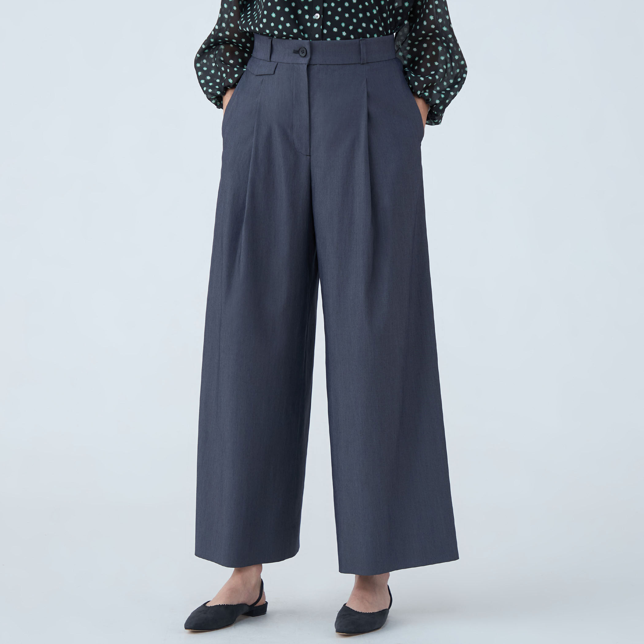 セール 40%OFF】レイズトコットン タックワイドパンツ(503543438