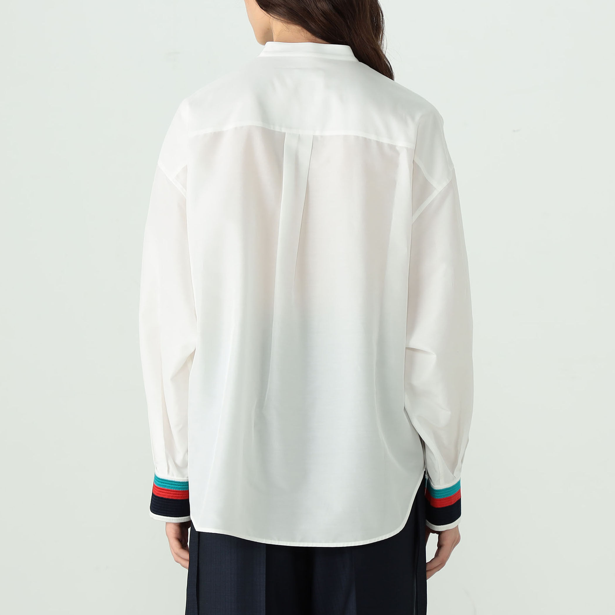TOMORROWLAND .B シルクコットン スタンドカラーシャツ
