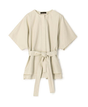 コットンギャバジン ベルテッドシャツ