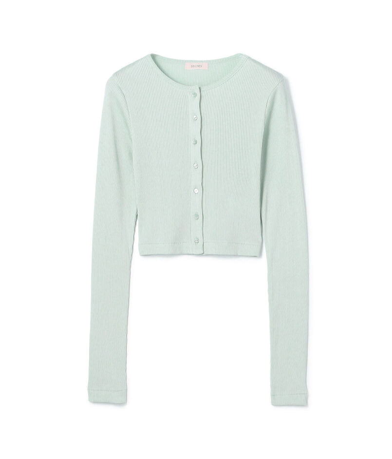 シルクコットンリブ クロップドカーディガン