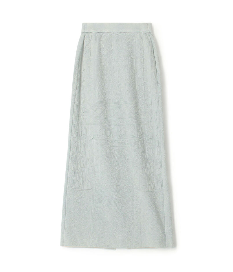 Mame Kurogouchi Floral Pattern Jacquard Washed Knitted Skirt
