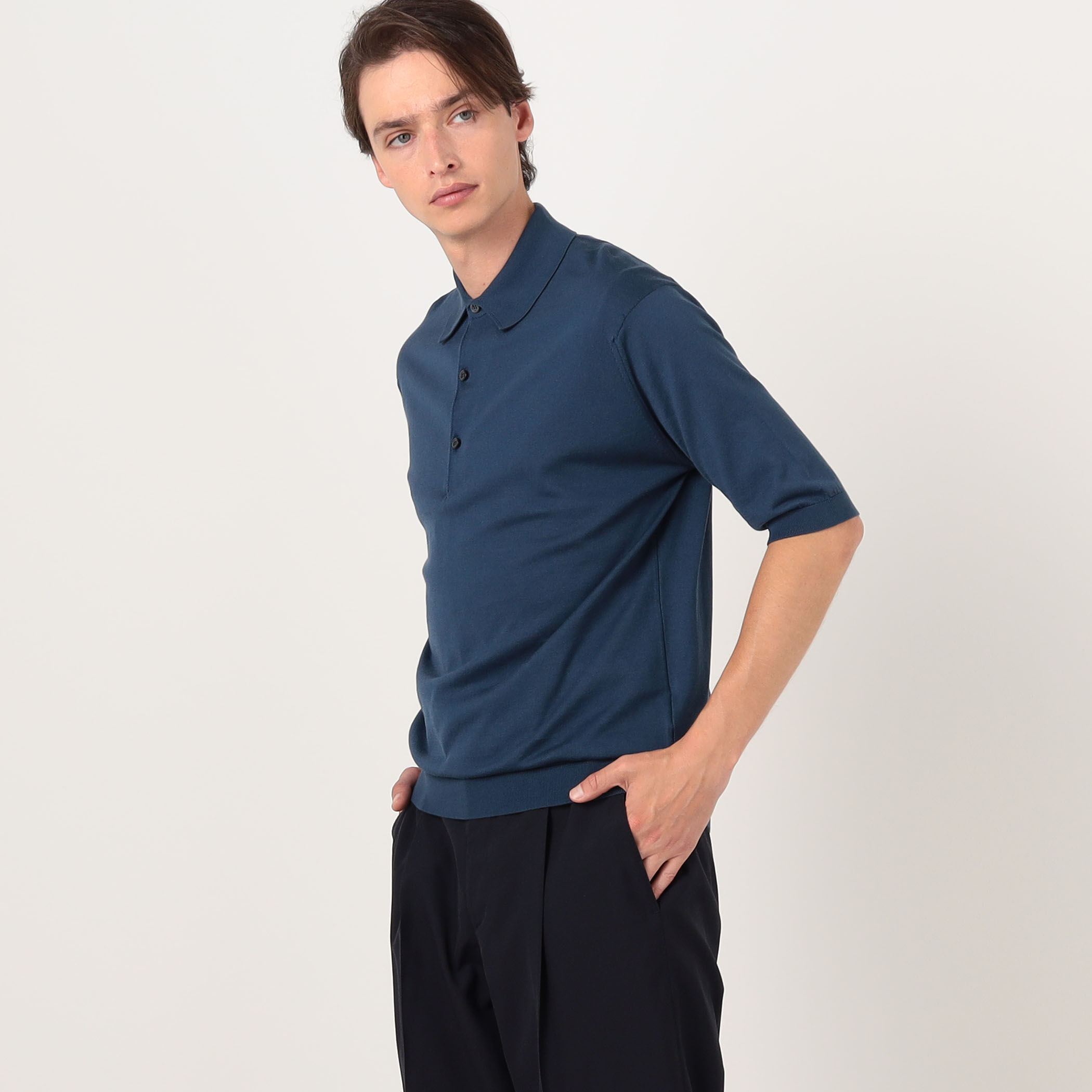 別注J】JOHN SMEDLEY 30Gシーアイランドコットン ニットポロ ISIS