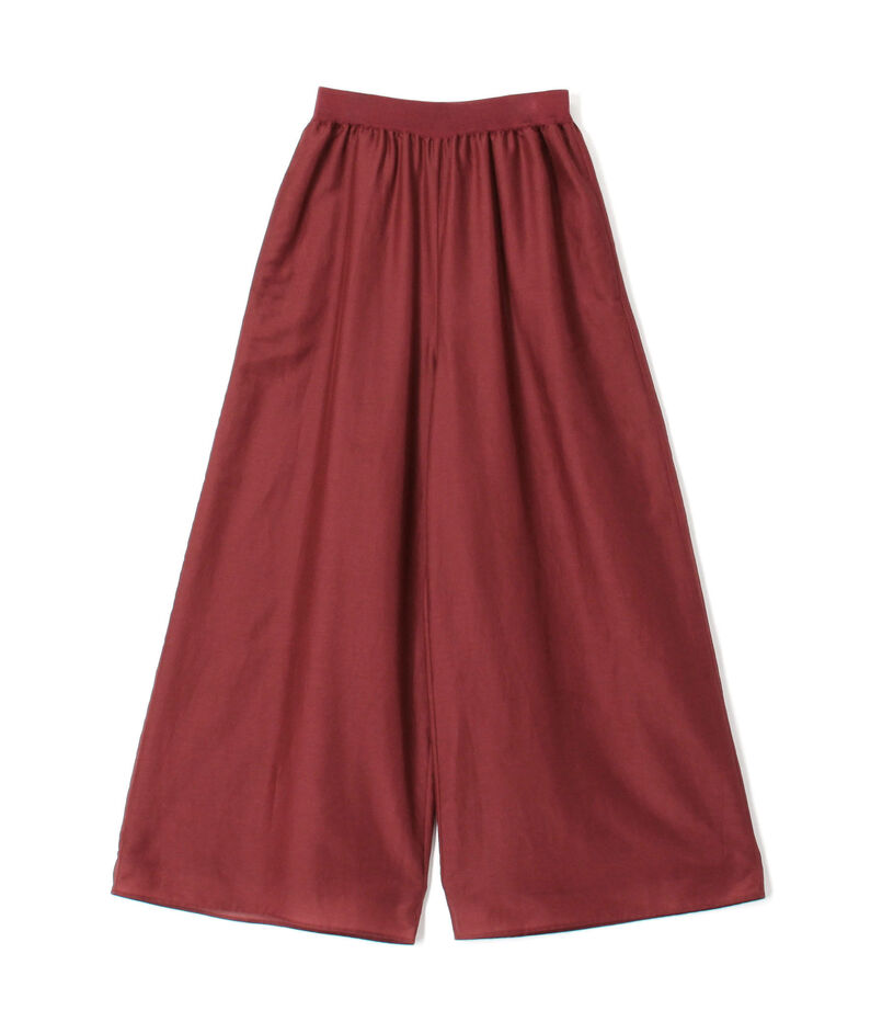 コットンシルクローン ギャザーワイドパンツ