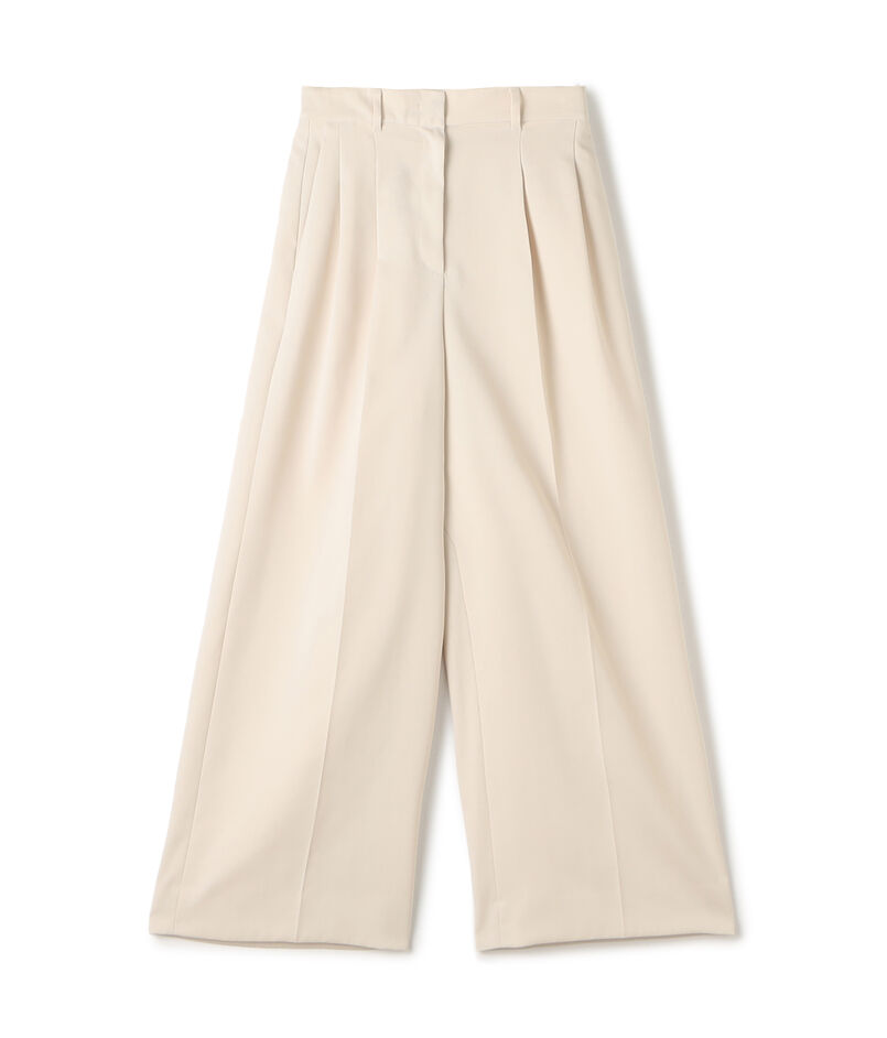 コットンライクサテン 2タックワイドパンツ