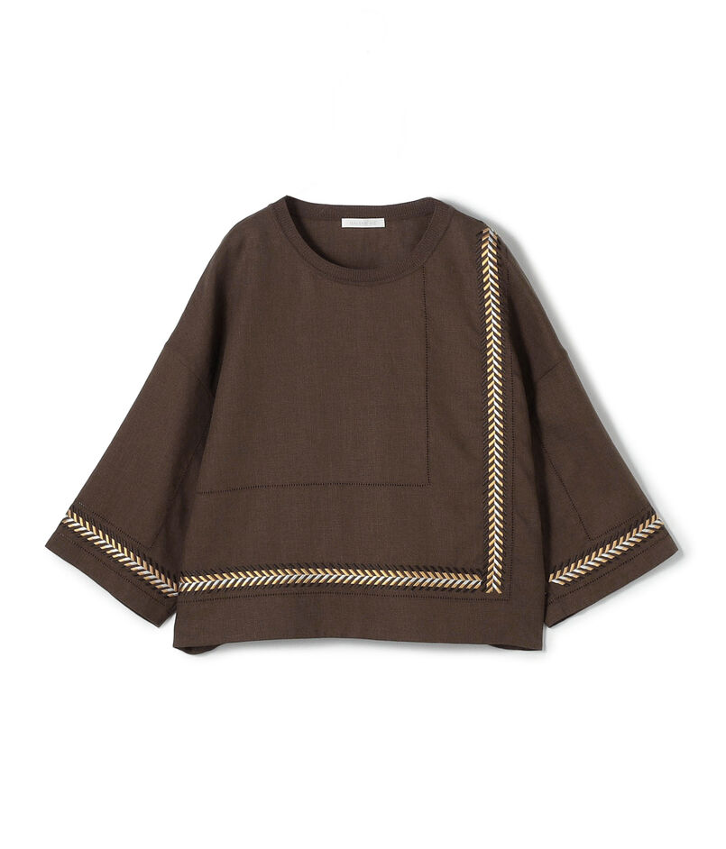 【WEB先行予約】フレンチリネン クルーネックブラウス