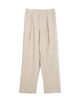 リネンアムンゼンストライプ 1プリーツテーパード ペグトップパンツ