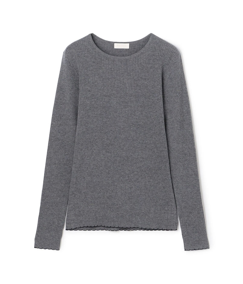 ストレッチカシミヤ クルーネックプルオーバー