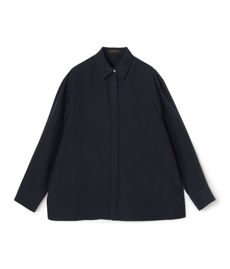 シルクサンドウォッシュ レギュラーカラーブラウス