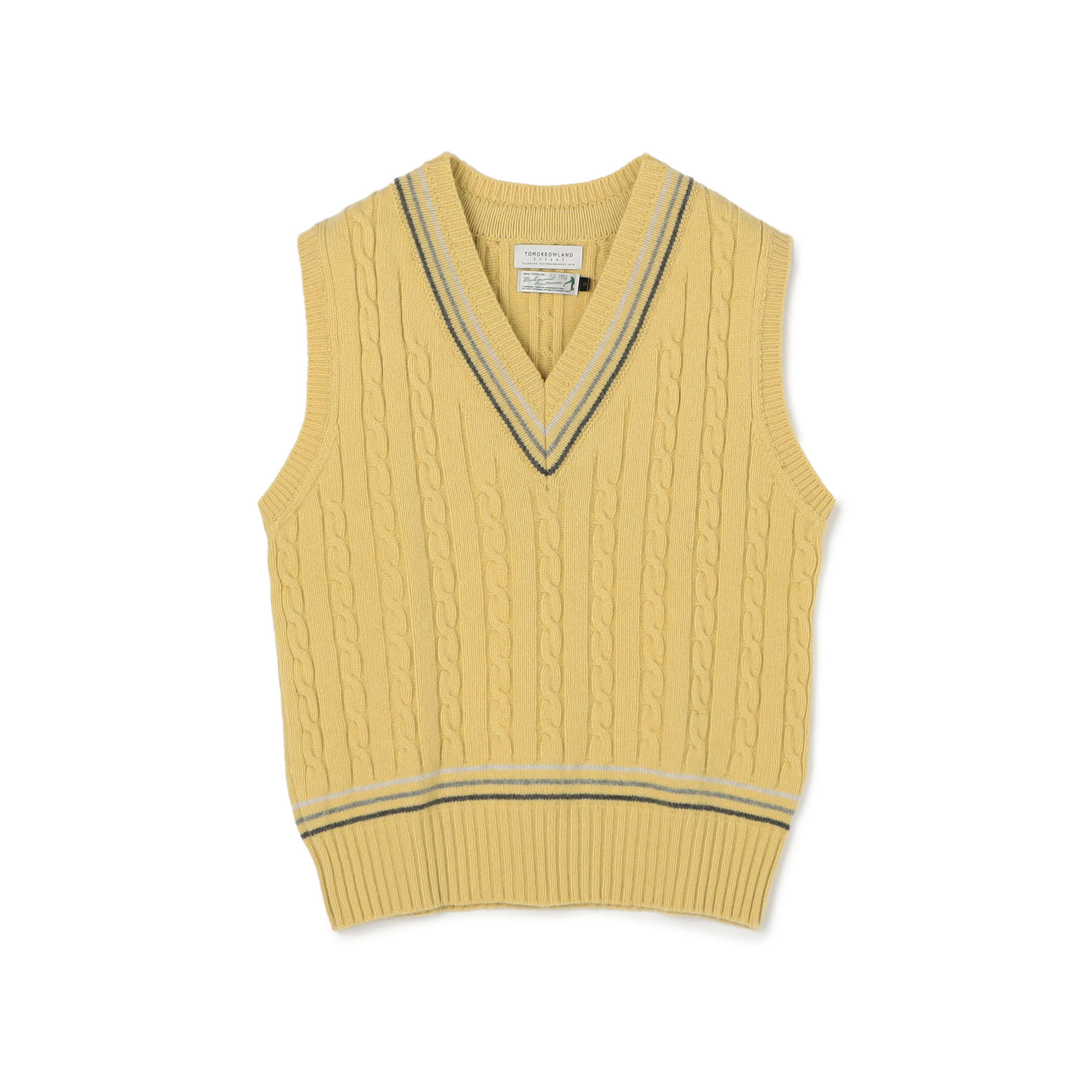 別注】RICHMOND KNITWEAR ウールケーブル Vネックベスト