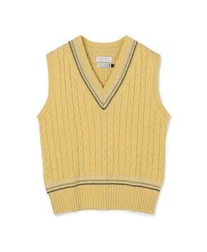 【別注】RICHMOND KNITWEAR ウールケーブル Vネックベスト