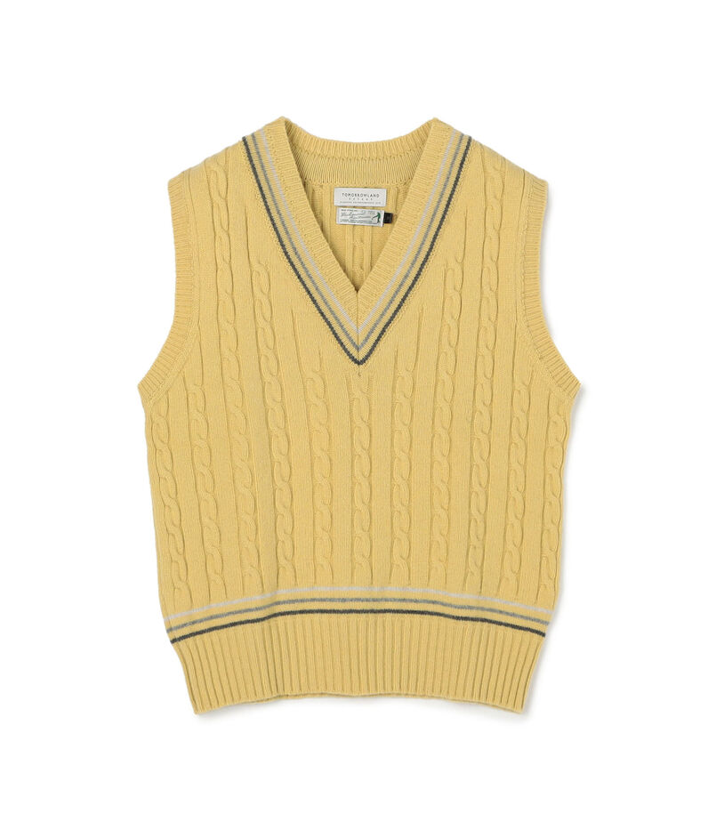 【別注】RICHMOND KNITWEAR ウールケーブル Vネックベスト