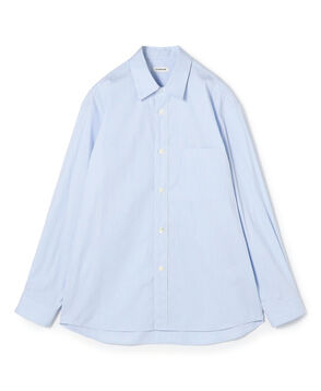 コットン ストライプレギュラーカラーシャツ