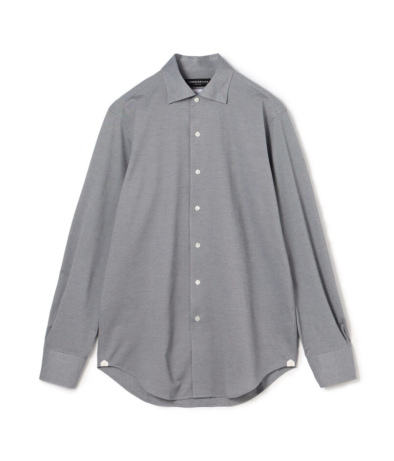 コットンポリエステル ループボタンダウンドレスシャツ