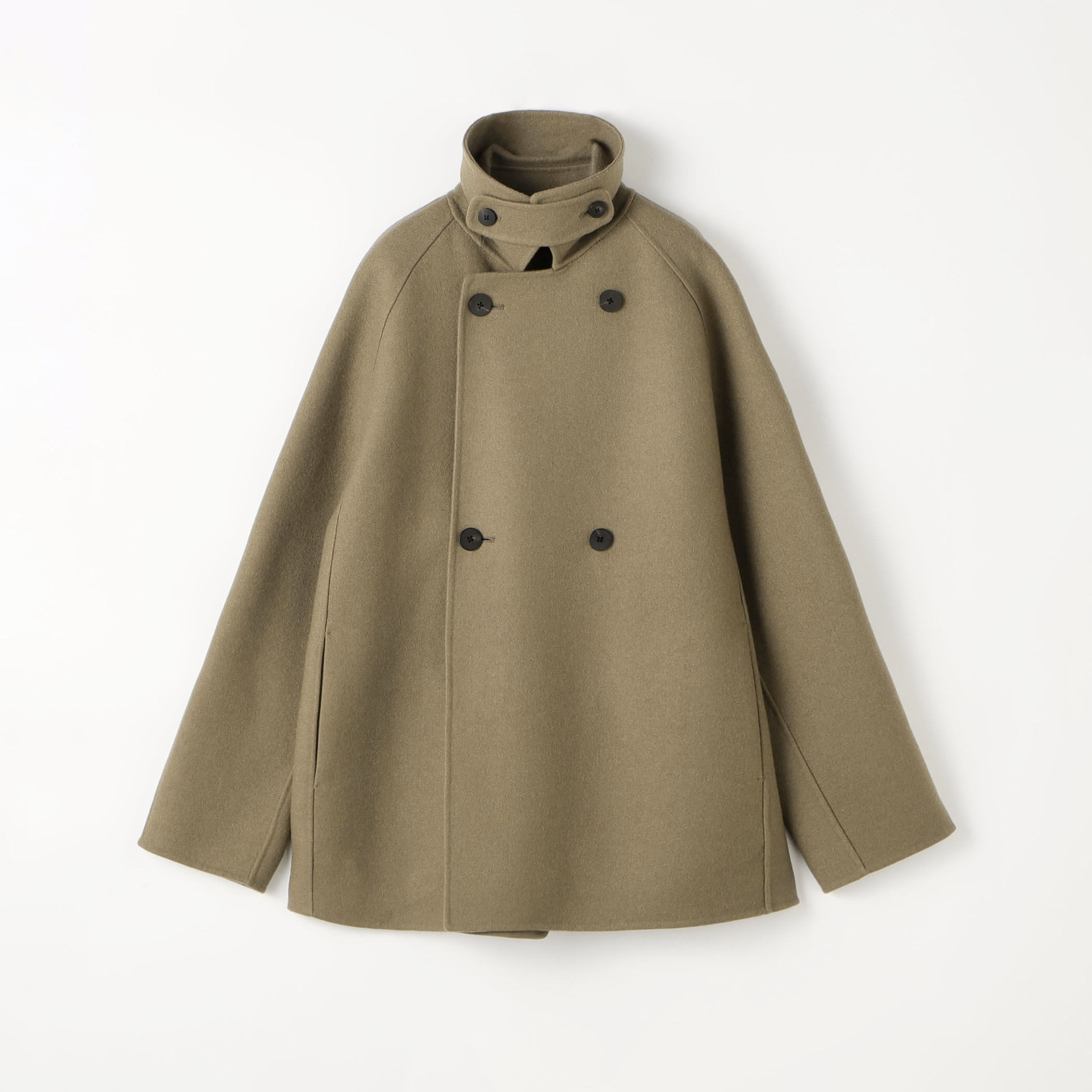 ミナペルホネン　ピーコート　ショートコート　カシミヤ混　ウール　ブラウン　ダブル mina perhonen //【2023AW/未使用/定価19.8万】ミナペルホネン