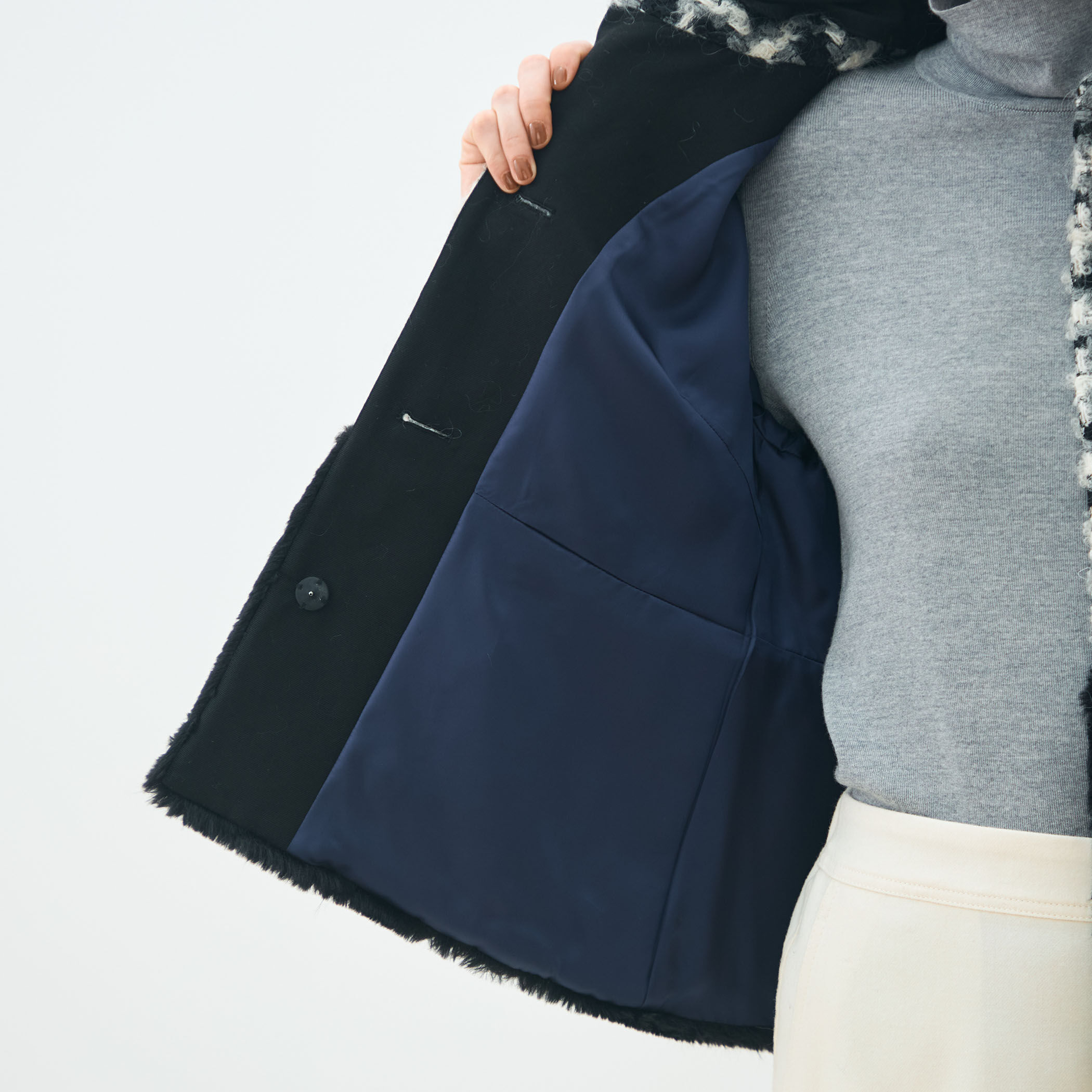 グリハウンドトゥース チェンジカラージャケット｜トゥモローランド