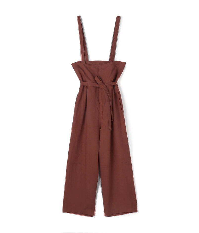 リネンポプリン ショルダーストラップパンツ