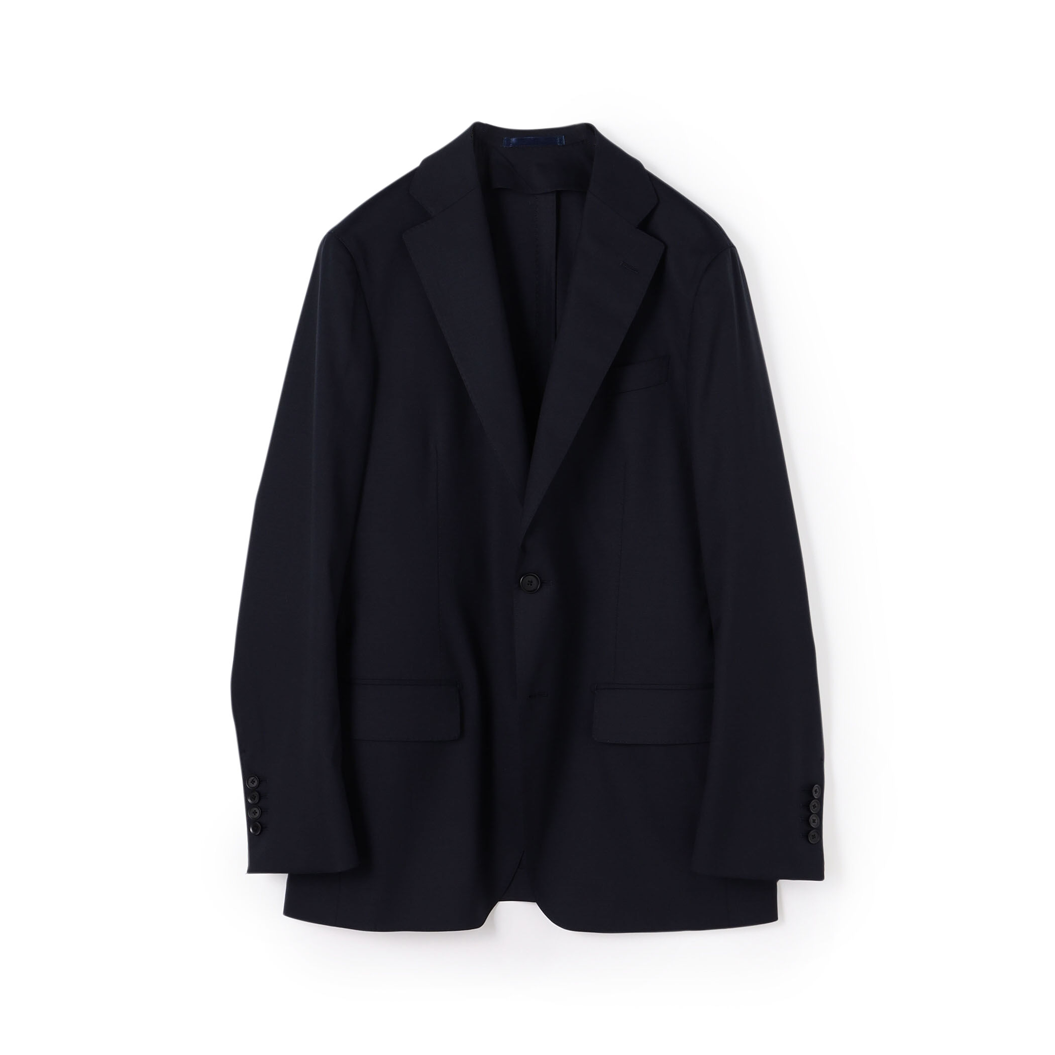 ウールシルクポリウレタン シングルブレステッド2Bジャケット MOOVING