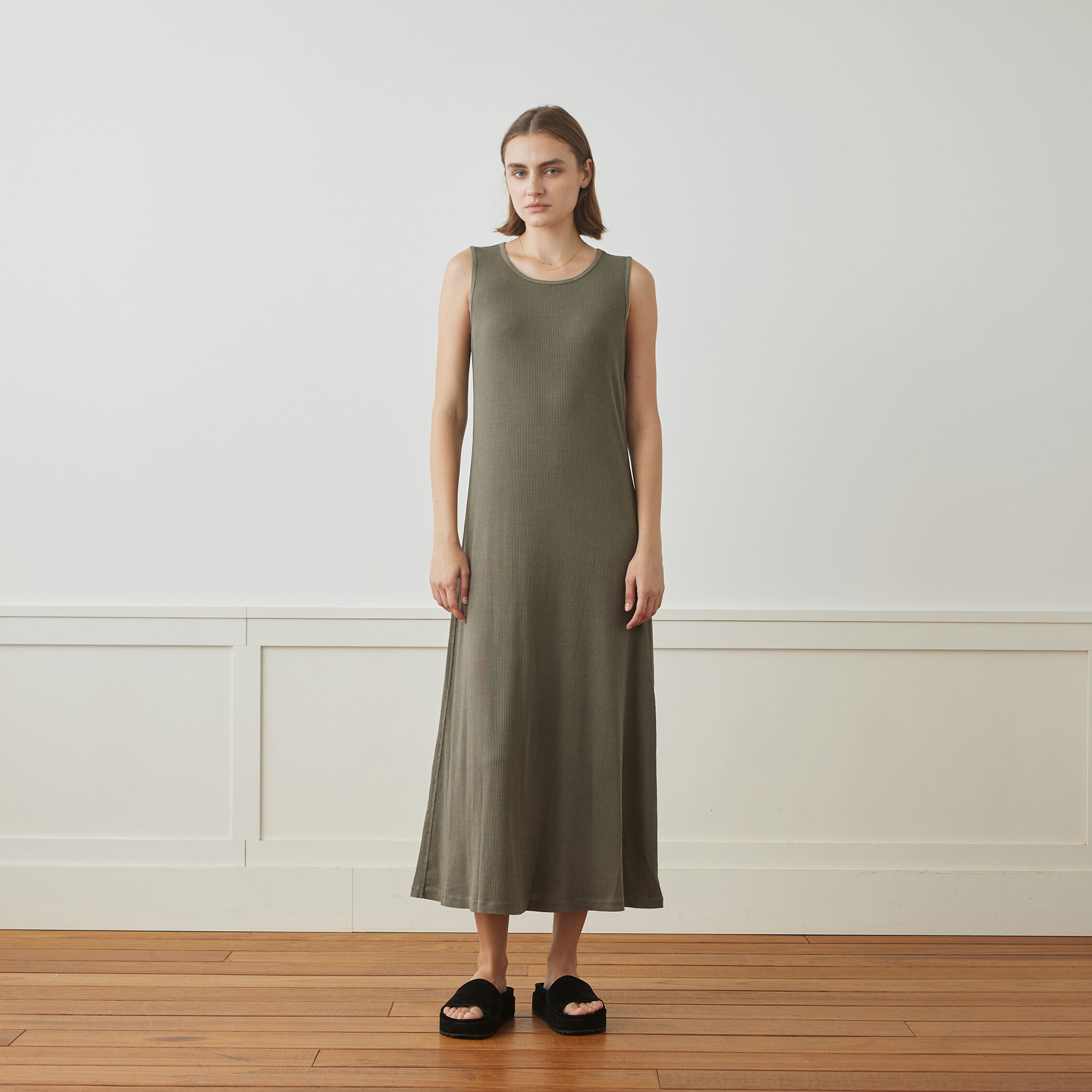 ストレッチジャージー ノースリーブワンピース WNL6602