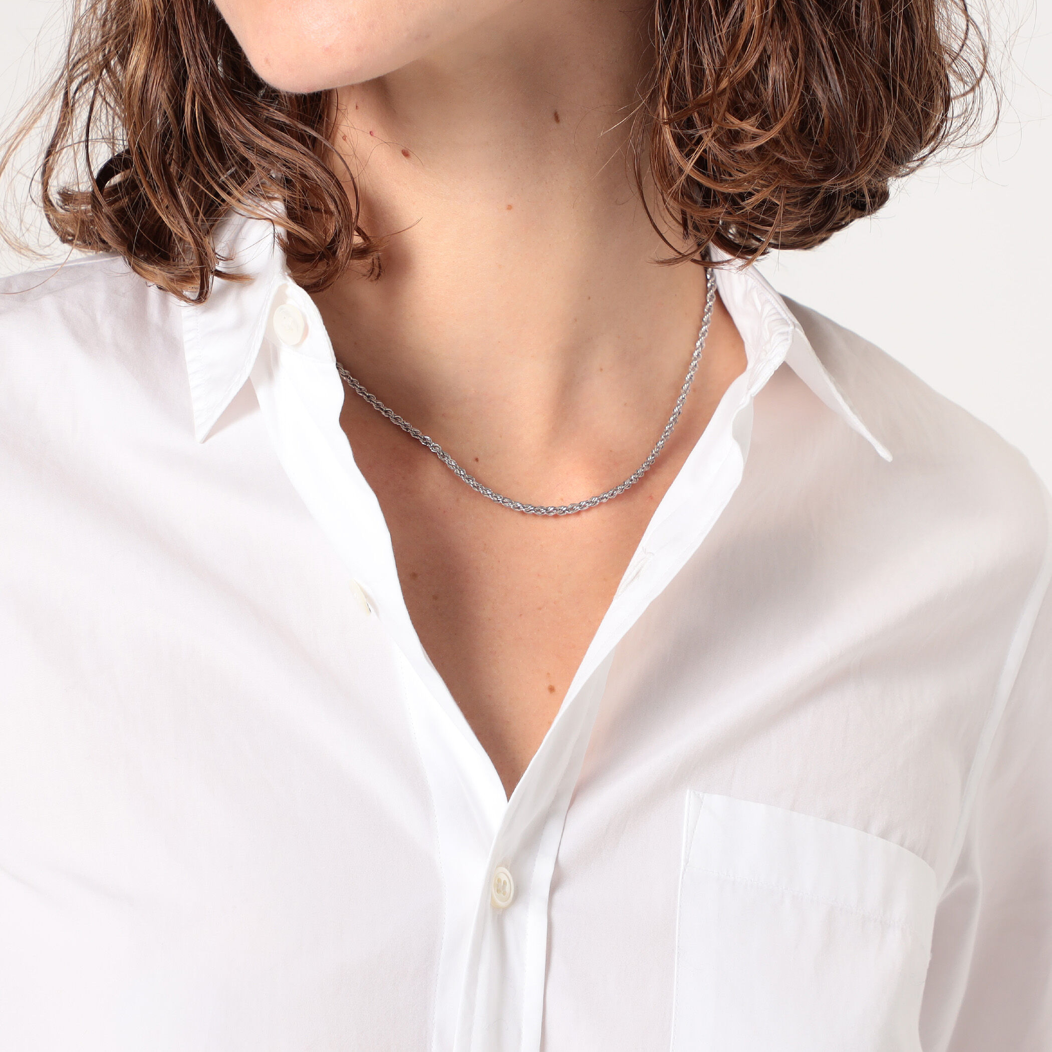 【TOM WOOD】Square Rope Chain ロゴ シルバー ネックレス TOM WOOD】Square Rope Chain ロゴ シルバー ネックレス