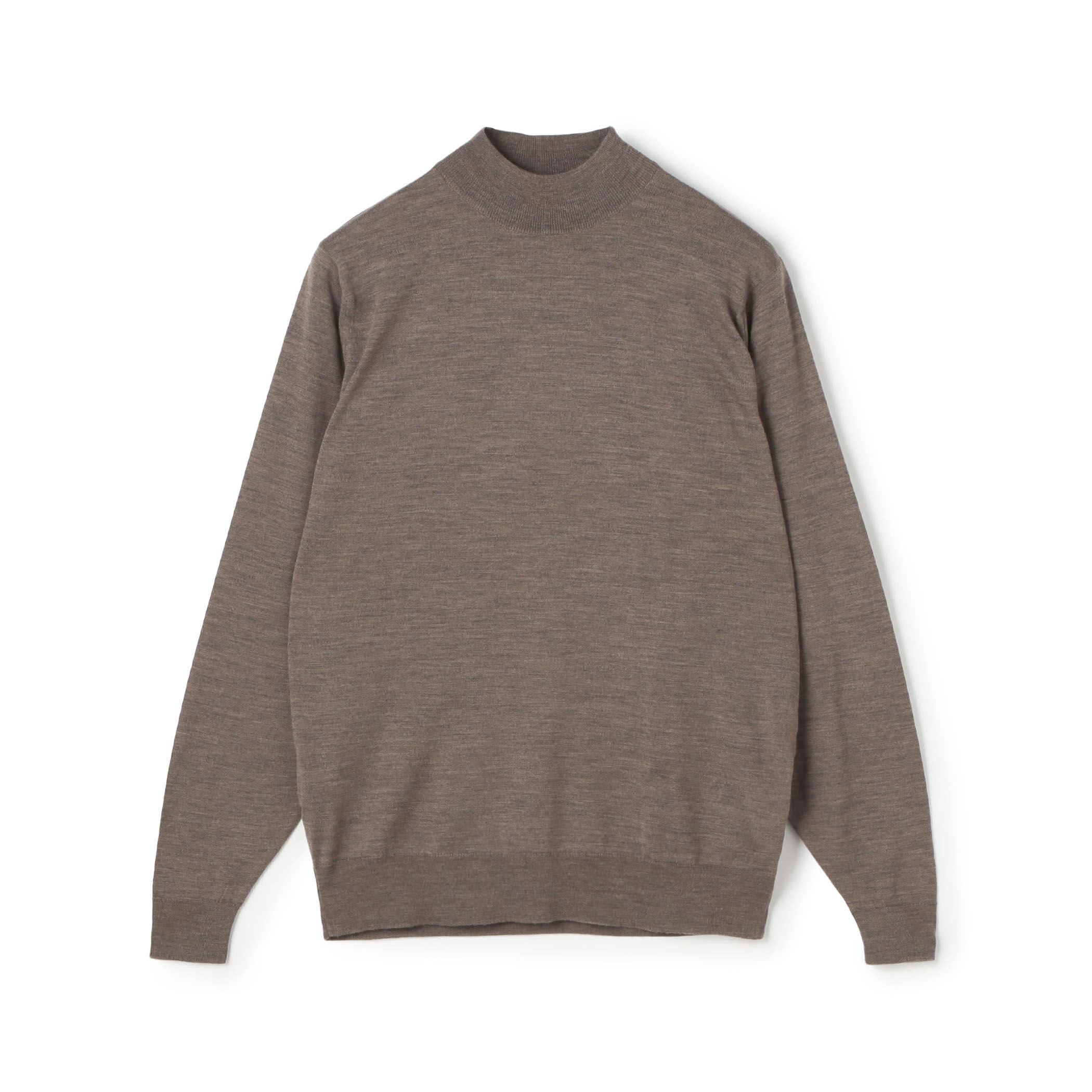 JOHN SMEDLEY ウールセーター ブラウン　モックネック JOHN SMEDLEY ウールセーター ブラウン モックネック
