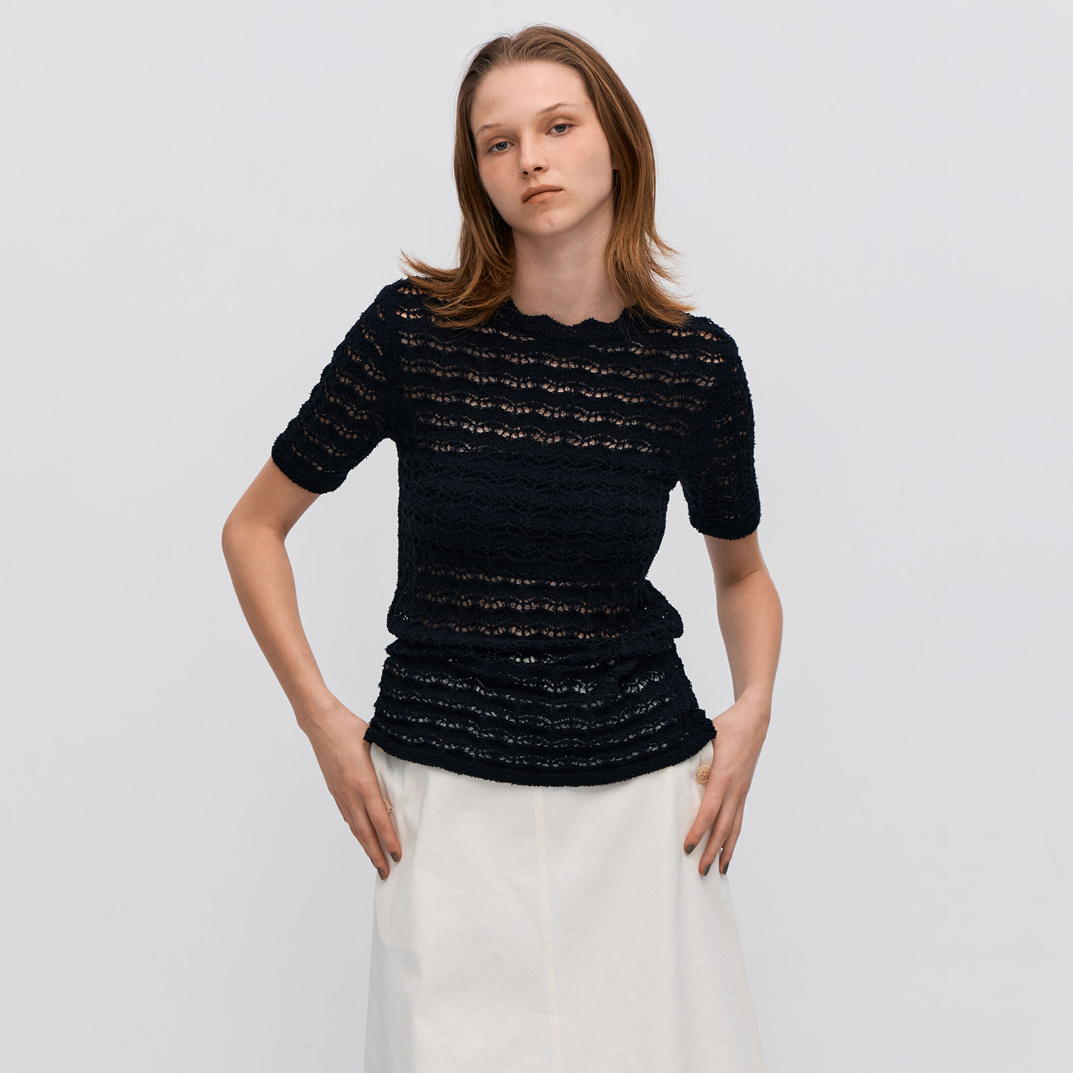 パイルレース ハーフスリーブプルオーバー｜トゥモローランド