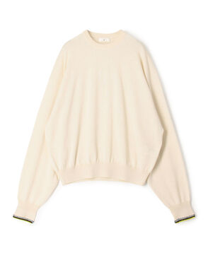 カシミヤ クロシェポイント クルーネックプルオーバー