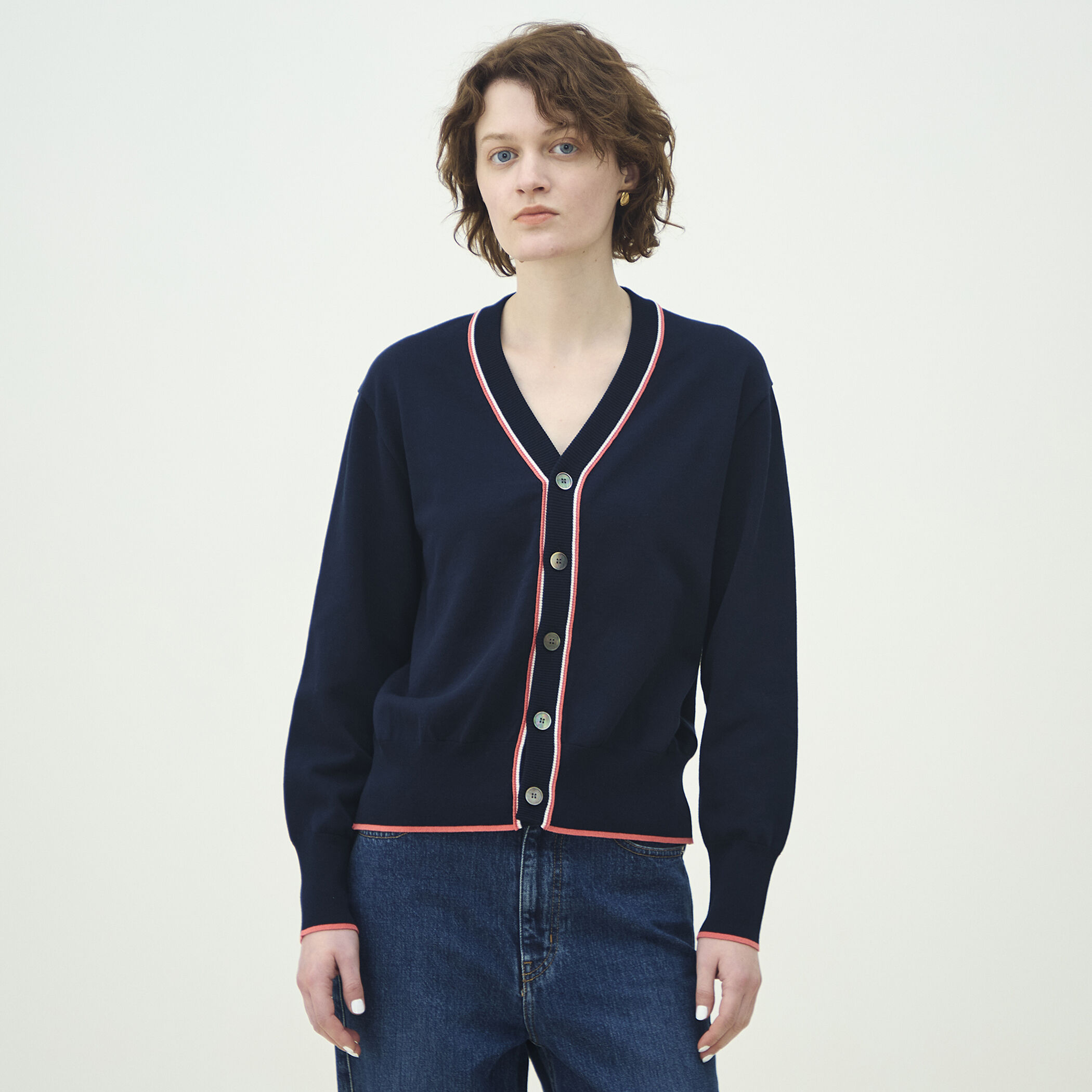 ドライコットン Vネックカーディガン｜トゥモローランド 公式通販