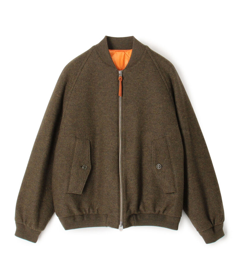 キルトライニング ウールニット ジップアップブルゾン